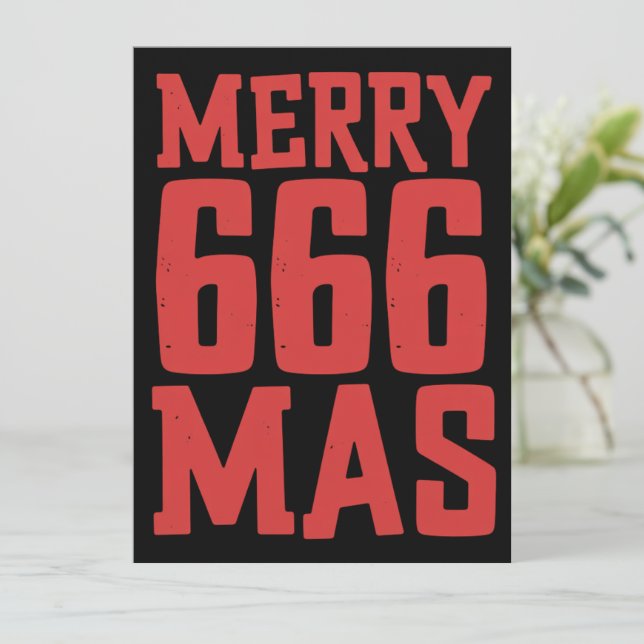 Festiv 666 God Jul Rock & Metal Tomte  Julkort (Stående Fram)