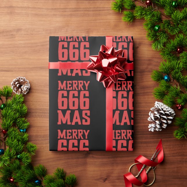 Festiv 666 God Jul Rock & Metal Tomte  Presentpapper (Julgåva)