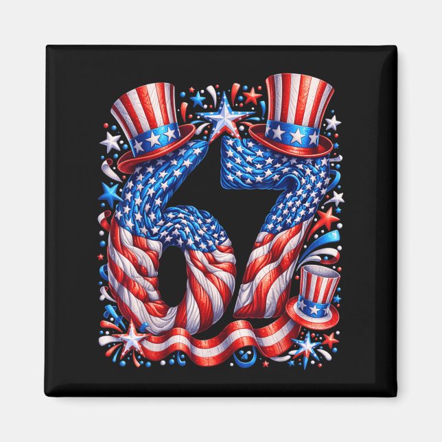 Festiv 67 Meme Amerikansk Flagga Usa Magnet (Framsidan)