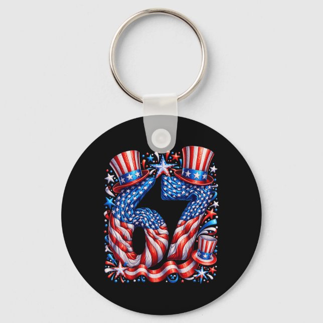 Festiv 67 Meme Amerikansk Flagga Usa Nyckelring (Framsida)