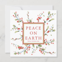 Festiv akvarell röda bär vintergrönska