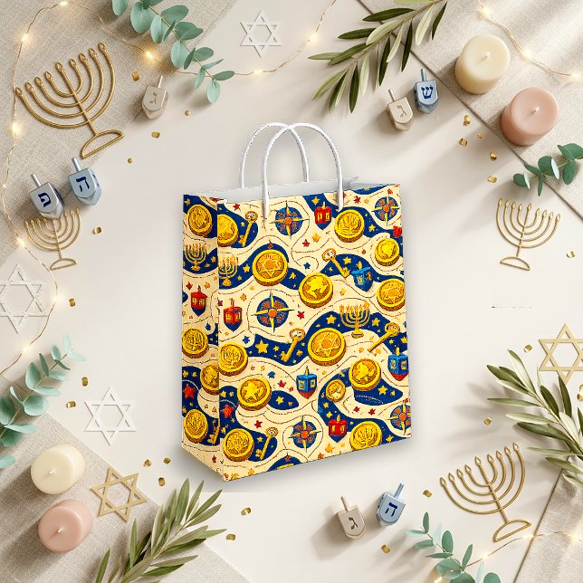 Festiv blå målad Hannukah-skatten (Skapare uppladdad)