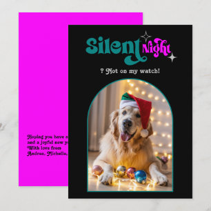 Festiv Blandning Rolig Retro Husdjur Hund Jul Foto Julkort
