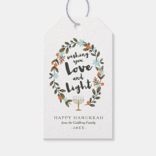 Festiv blomster-Hanukkah Presentetikett