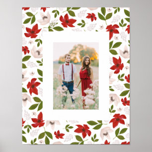 Festiv blomsterbukett i vitt poster