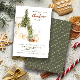 Festiv Boho Vintage God Jul Fest Inbjudningar