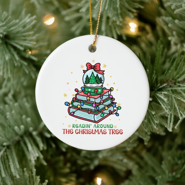 Festiv bokälskare jul julgransprydnad keramik (Träd)