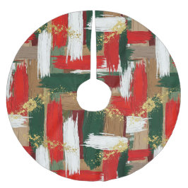 Festiv borste & glitter julgransmatta borstad polyester