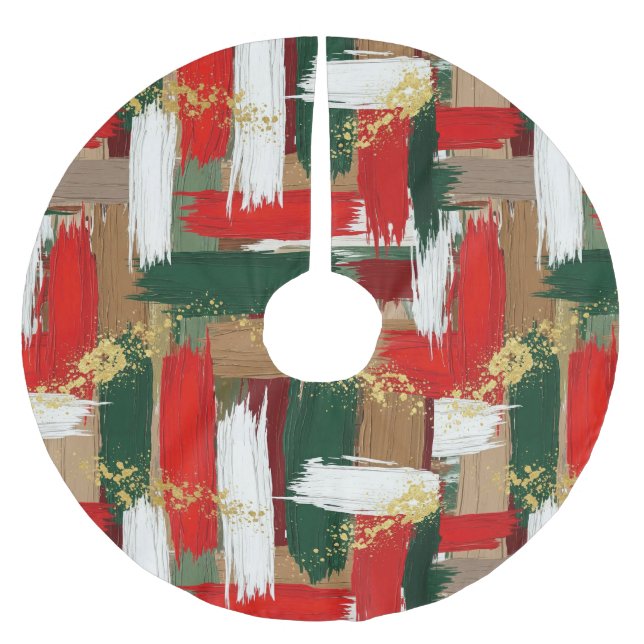 Festiv borste & glitter julgransmatta borstad polyester (Framsidan)