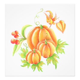 Festiv bukett med pumpa fototryck