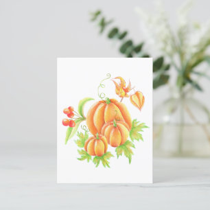 Festiv bukett med pumpa vykort