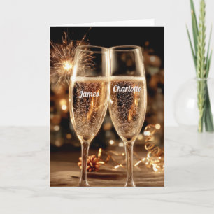Festiv champagnefirande ögonblick kort