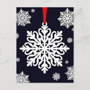 ✨ Festiv charm i form av snöflinga ❄️ Elegant Vykort