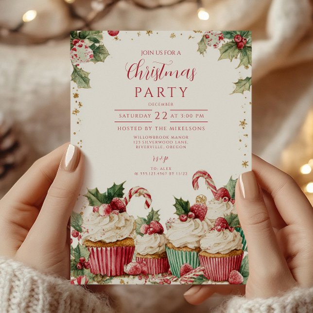 Festiv Cupcake-sockerstrumpa Inbjudningar (Skapare uppladdad)