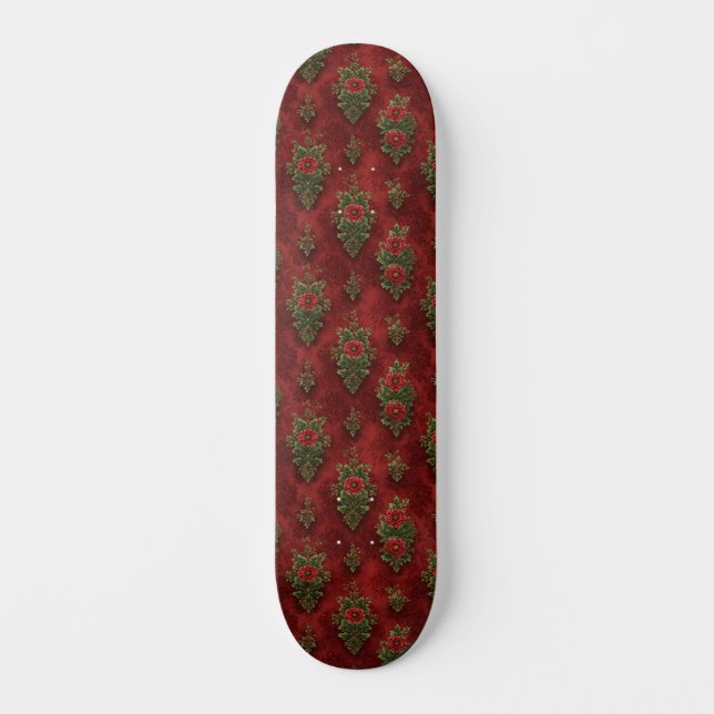 Festiv damast  mini skateboard bräda 18,5 cm (Framsida)