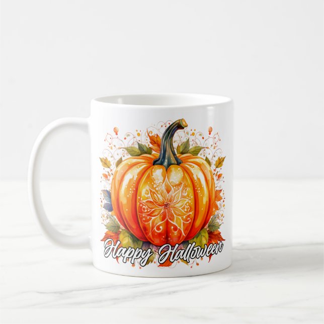 Festiv dekorativ Glad Halloween Pumpa Kaffemugg (Vänster)
