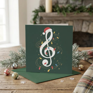 Festiv diskantnyckel Santa mössa julbelysning Julkort