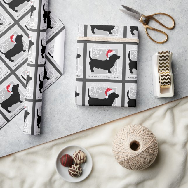 Festiv Dox Hund Familjenamn Presentpapper (Hantverk)