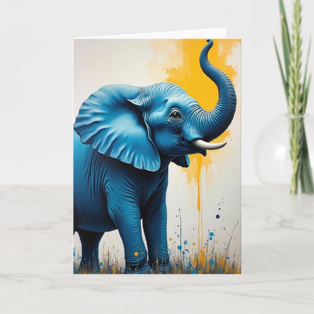 Festiv Elefant Konstkort Kort (Framsida)