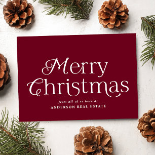 Festiv Elegans Burgundy God Jul Företag Julkort