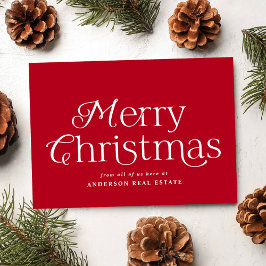 Festiv Elegans Röd God Jul Företag Julkort