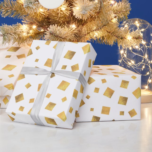 Festiv Elegant Guldkonfettipresent   Presentpapper (Helgdagar)
