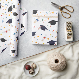 Festiv examensmössa och diplomkonfetti presentpapper
