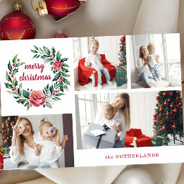 Festiv färgad julfrand Foto kollage Julkort