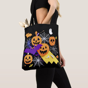 Festiv färglös snyggt Halloween tema Tygkasse