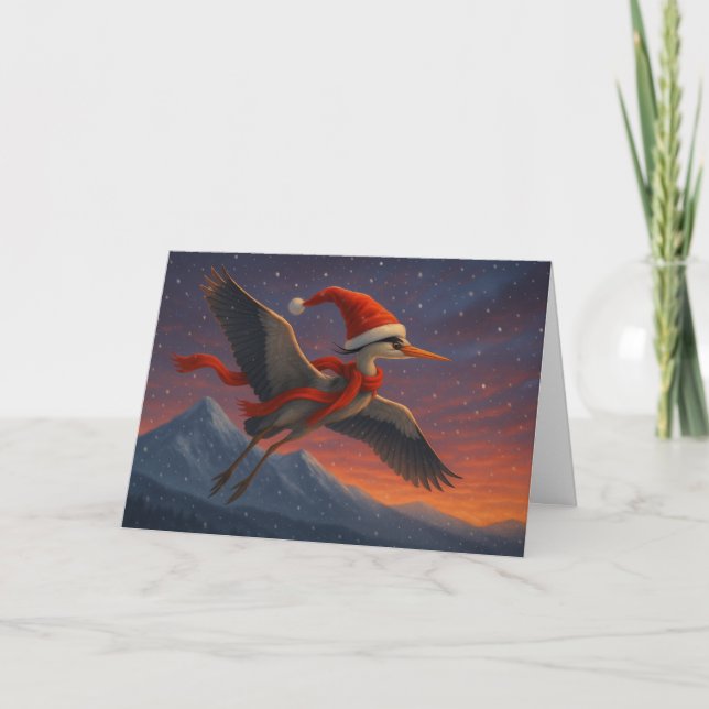 Festiv. Fjäderprydd. Fantastisk. Julkort Helgkort (Framsida)