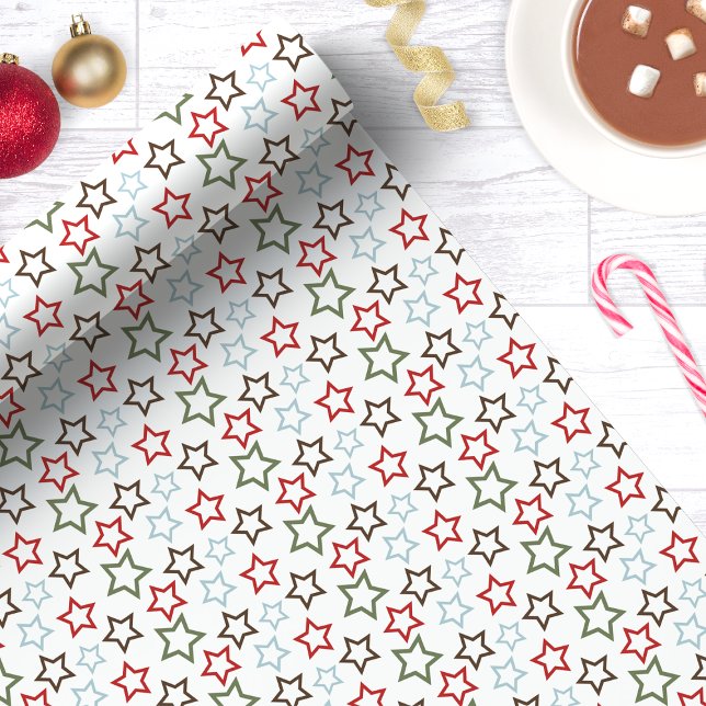 Festiv flerfärgad stjärna jul presentpapper (Skapare uppladdad)