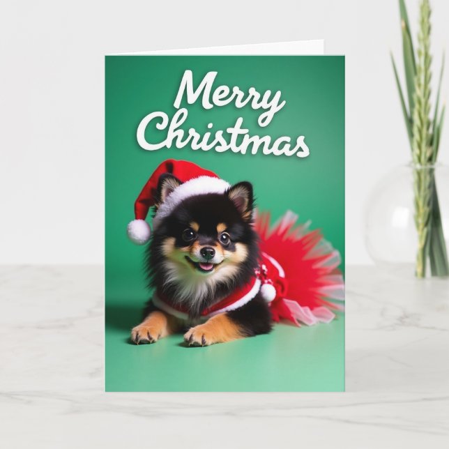 Festiv Fluffig Julkort Kort (Framsida)