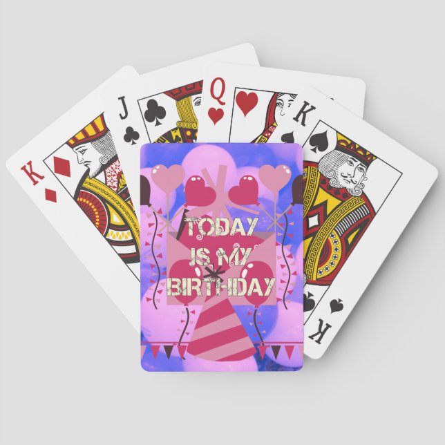 Festiv Födelsedagsdesign: Idag är det min födelsed Casinokort (Baksidan)