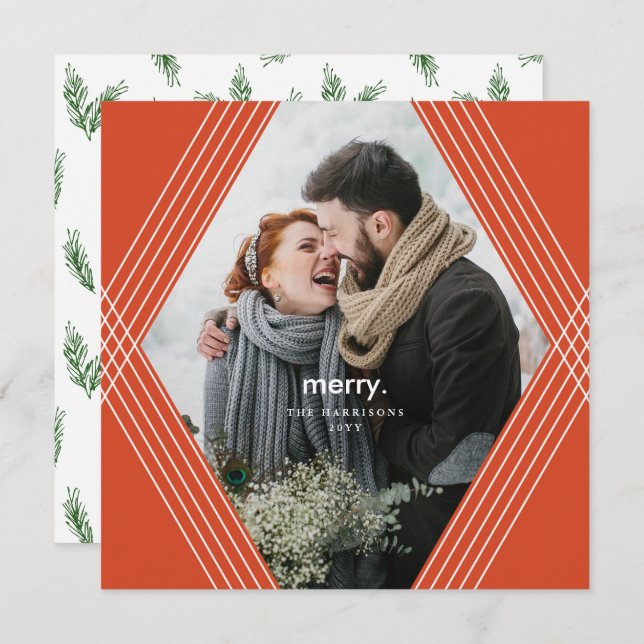 Festiv Fokus | Horisontell Orange | Foto Julkort (Fram/baksida)