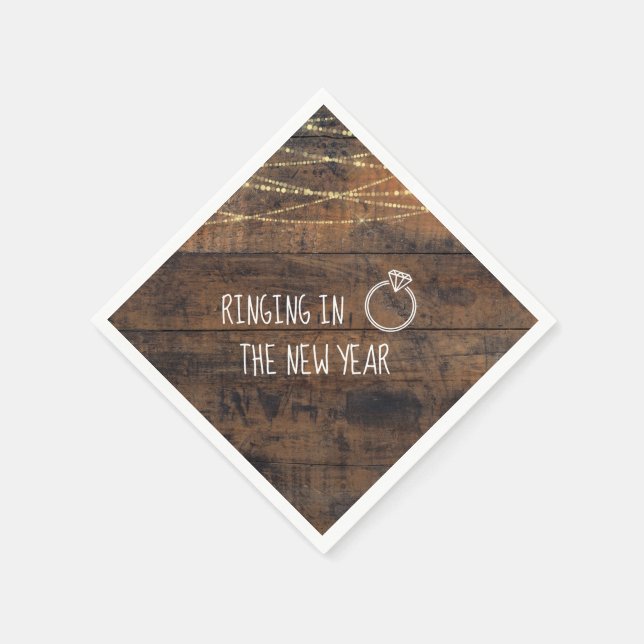 Festiv förlovningsfest som ringer in det nya året pappersservett (Hörn)