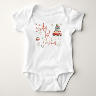 Festiv Första Julen Baby Guld Snöflingor T Shirt