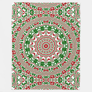 Festiv Funky Trippig Groovy Jul Kalejdoskop Fleecefilt