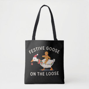 Festiv gås på lösa Christmas pepparkakor Tygkasse