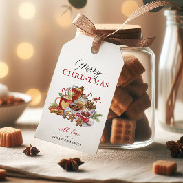 Festiv Glad Jul Högtidlig Tekvartpresent Tag Presentetikett