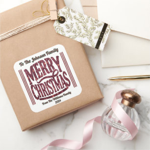 Festiv Glad Jul Klistermärke Design
