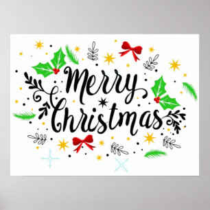 Festiv glad jul poster