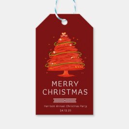 Festiv glad jul presentetikett