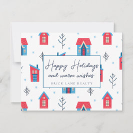 Festiv glädjande högtid fastighetsmäklare  julkort