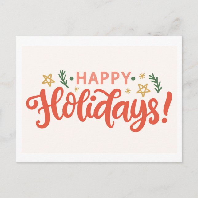 Festiv glädjande högtidsdesign vykort (Framsida)