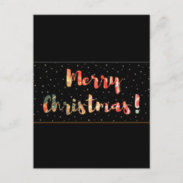 Festiv glädjande jul svart & guld design vykort