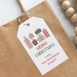 Festiv glädjande julpresenttagg presentetikett