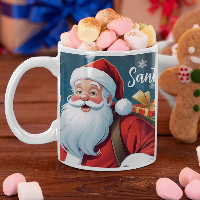 Festiv Glädjefull Jul Tomtens Gåva Julhelg  Kaffemugg (Skapare uppladdad)