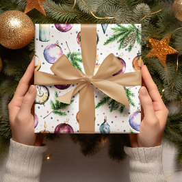 Festiv glaskula vattenfärg jul presentpapper