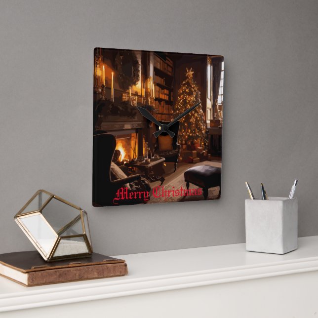 Festiv glöd fyrkantig klocka (Kontor)