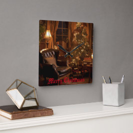 Festiv glöd fyrkantig klocka